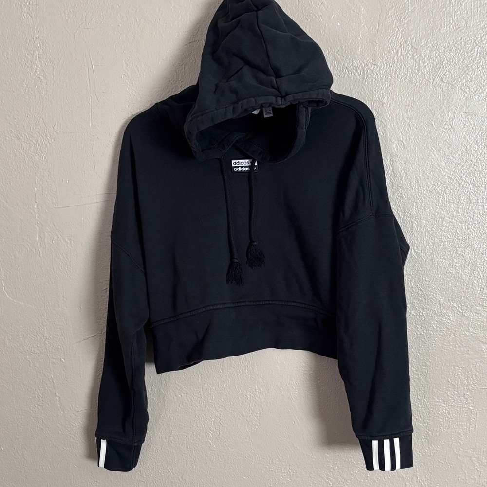 Adidas Originals Women's Vocal Cropped Hoodie EJ8537 Black XL